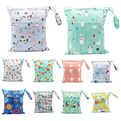 Sac à couches en tissu sec et humide, avec deux fermetures éclair, pour bébé, imperméable, réutilisable, lavable, organisateur en wickeltasche, 30x36cm 