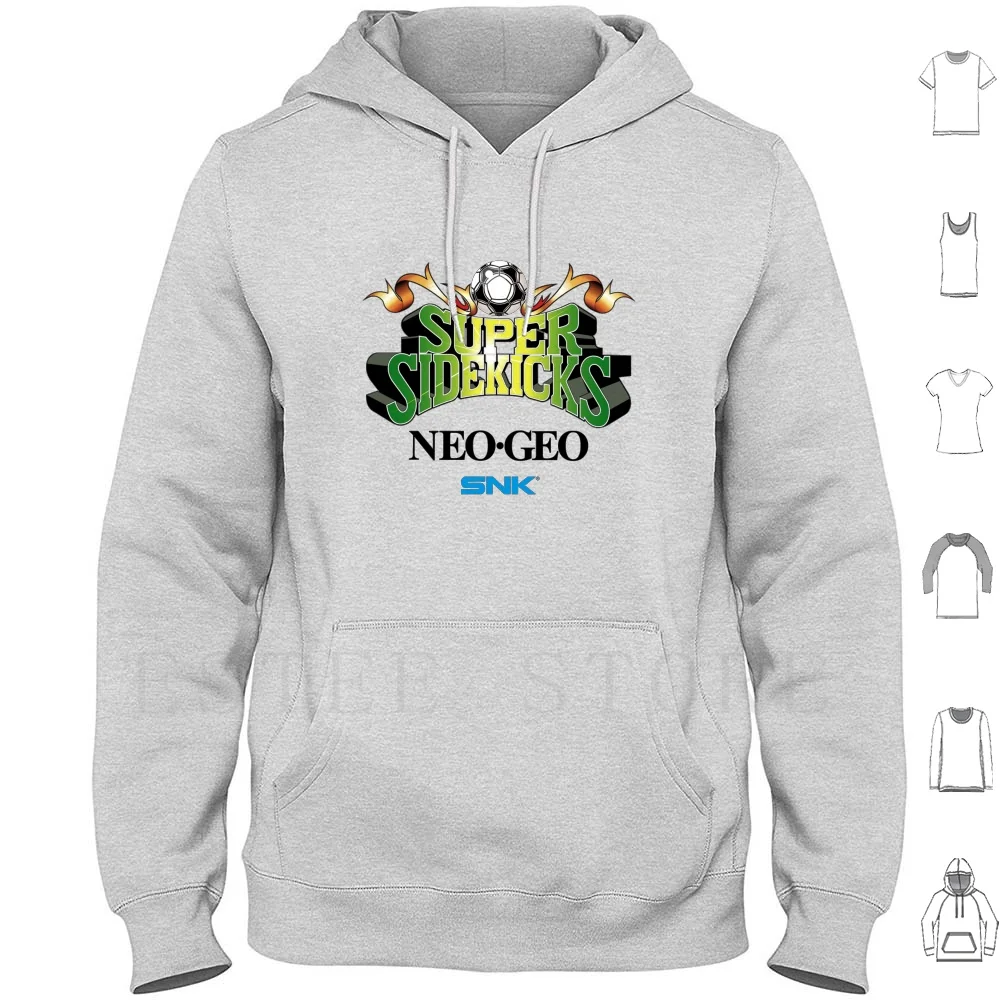 Super Sidekicks-Neo Geo-Snk Felpe Con Cappuccio Snk Neo Geo Arcade Super Sidekicks Retro Vintage 80S 8 Bit Taito Throwback Ryu