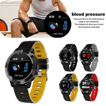 

CF58 Smart Watch Tempered Glass Fitness Tracker Heart Rate Monitor IP67 Waterproof Built-in 150mAh Polymer Battery