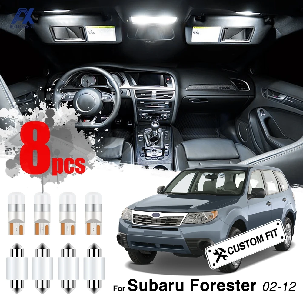 8 шт. внутренний светодиодный светильник для Subaru Forester SG SH 2002-2012 карта внутренний багажник загрузки Купол лампы для чтения CANBUS