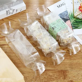 

10pcs High quality creative baking packaging boxes candy cookies biscuits transparent box diy favors decoration plastic boxes