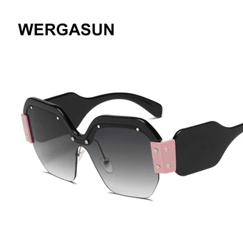

WERGASUN New Fashion Square Ladies Sunglasses Classic Brand Design Square Men Glasses UV400 Large Frame Driving Sunglasses