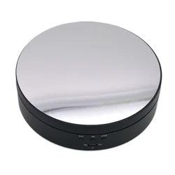 Ztgs Soporte de exhibición giratorio eléctrico de 3 velocidades, espejo giratorio, soporte de joyería, batería/alimentación USB