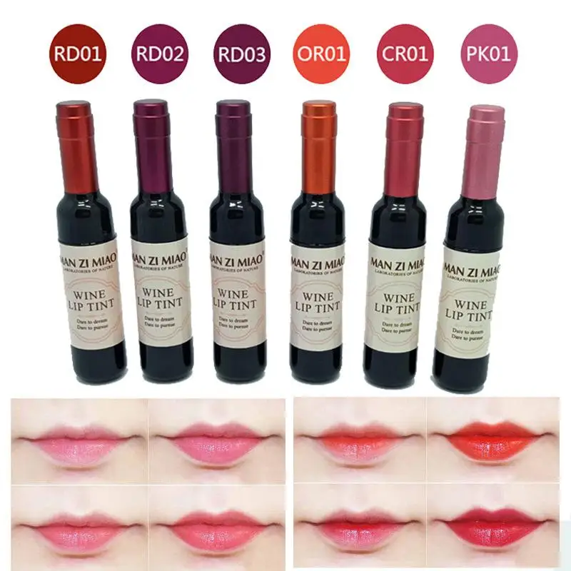 Red Wine Bottle Shape Lip Gloss Moisturizing Waterproof Liquid Long