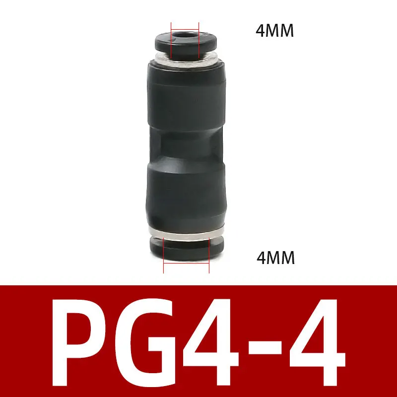 PG4-4 10 шт. PG 4/6/8/12 мм OD шланг трубки одно касание пуш-ап в прямые Gas/водопроводно-канализационная арматура Пластик быстроное соединение подходящий воздух пневматический - Цвет: PG4-4