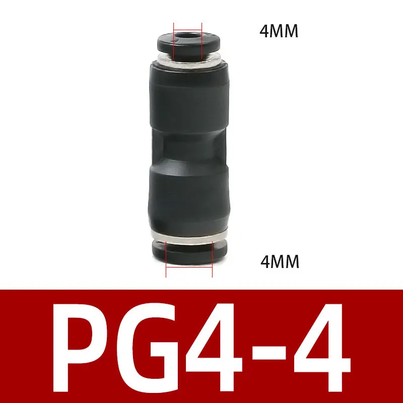 10 шт. PG 4/6/8/12 мм OD шланг трубки одно касание пуш-ап в прямые Gas/водопроводно-канализационная арматура Пластик быстроное соединение подходящий воздух пневматический - Цвет: PG4-4