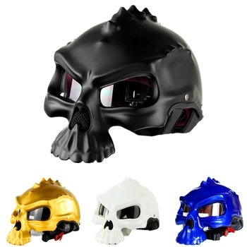 

Casco Moto Vintage Cool Helmet Half Face Skull Integral High Quality Abs Porta Casco Cascos Modulares Para Moto Motor Kask