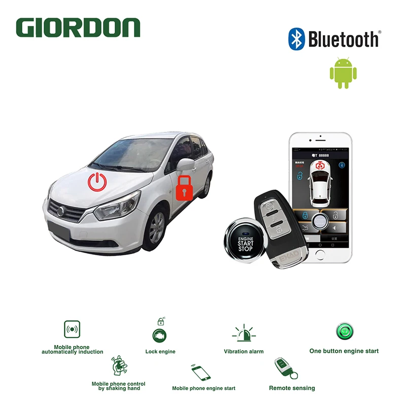 

Universal Keyless Entry PKE Comfort System Android APP Car Alarm Boost Remote Start Car Engine Nissan qichen
