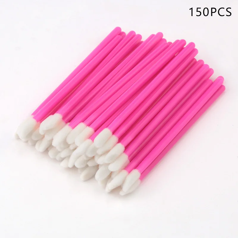 Rose 150pcs 100/150 шт Набор одноразовых кистей для губ, набор для макияжа, тушь для ресниц, глянцевые палочки, тени для век, для очистки ресниц, бровей, профессиональные инструменты - Handle Color: Rose 150pcs