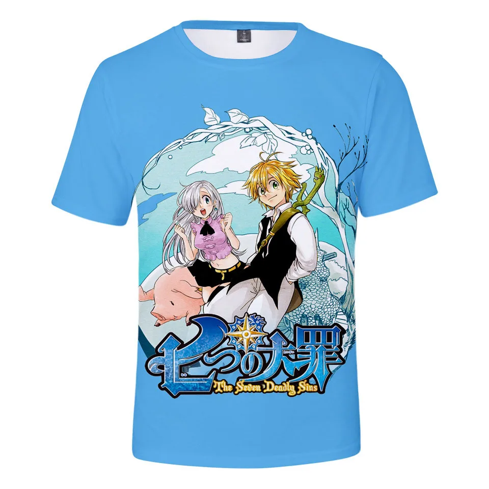 Аниме Nanatsu No Taizai, футболка, футболки с 3d принтом «Seven Deadly Sins», футболка для мужчин, женщин и детей