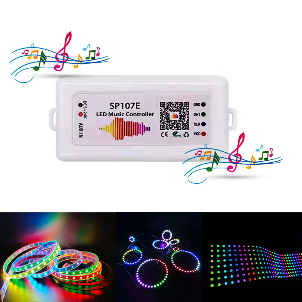 WS2812B Led Pixel Ring SP107E Music Controller 8/16/24/35/45Leds Individually Addressable WS2812 IC RGB Full Color Circle DC5V