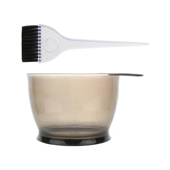 

2Pcs/Set 3Colors Heightened Baked Oil Bowl Combing Brush High Quality Mixing Plastic Hairdressing Hair Dyeing Tool Grey
