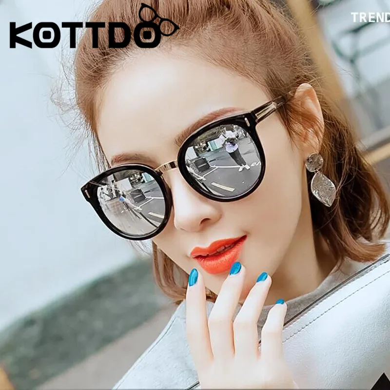 

KOTTDO Vintage Round Oversized Sunglasses Women Retro Luxury Laidies Sunglasses Classic Goggle Womens Sunglasses Brand Designer
