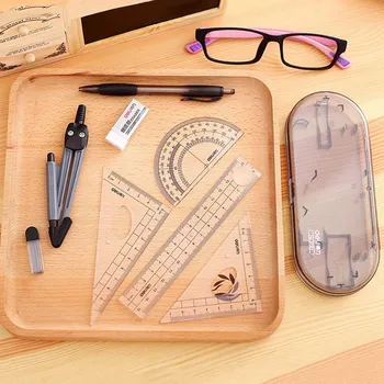 

New 8PCS/Set Drawing Compass Ruler Kit Students School Stationery Examination Math Learning Tools Gifts