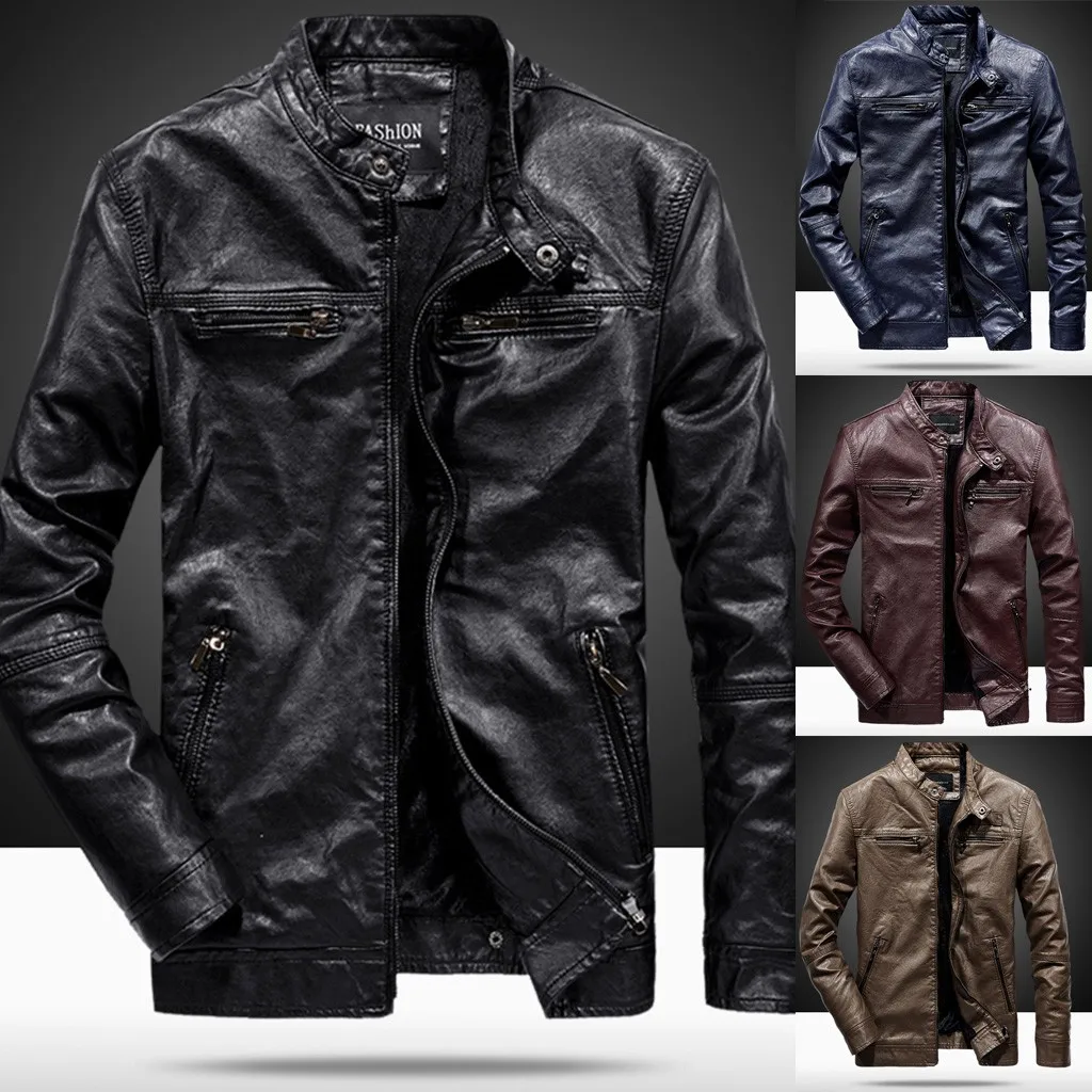Abrigo de piel con cuello puro de estilo nuevo para hombre, abrigo