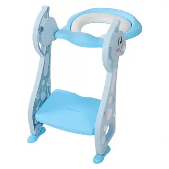 

Cute Deer Armrest Ladder Chair for Baby Boy Kids Toddler Training Soft Toilet Seat Blue Training Seat