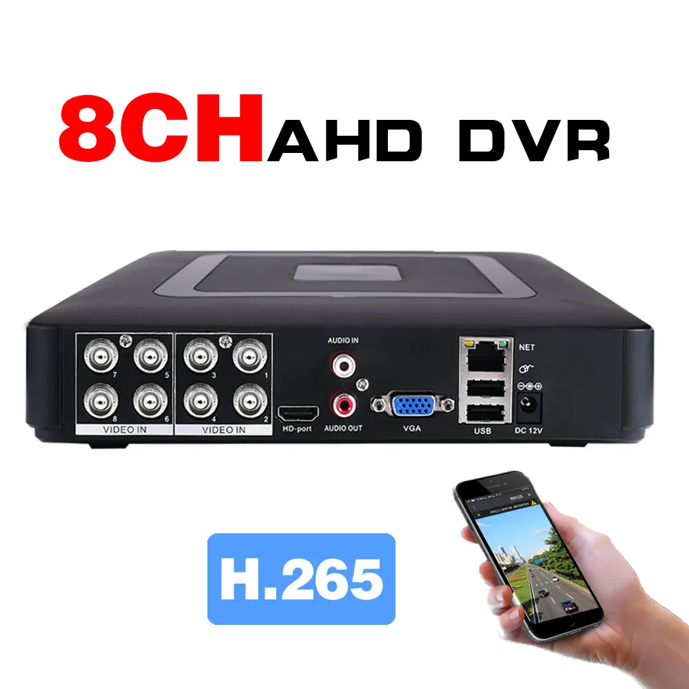 Minicámara DVR de 8 canales, sistema de seguridad, videovigilancia en la nube, compatible con 1080P, 2MP, AHD, CVI, TVI, P2P