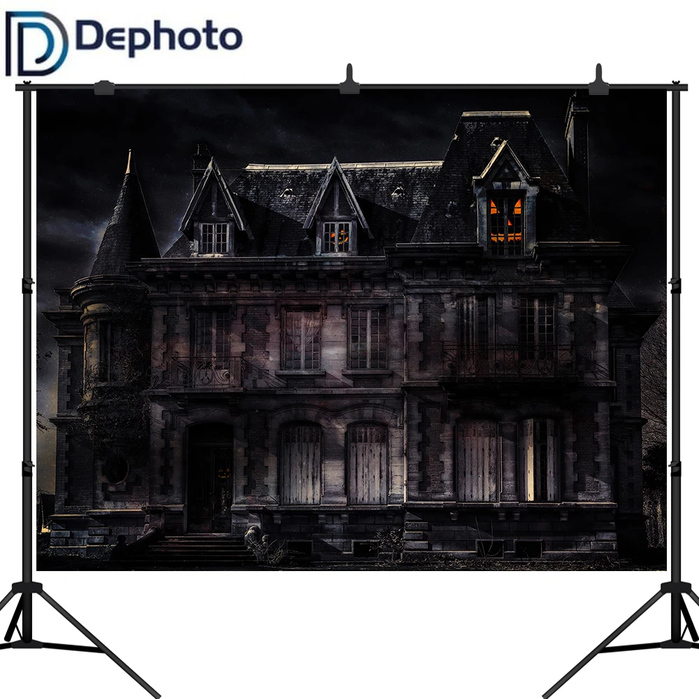 Dephotoハロウィーンの背景怖いお化け屋敷カボチャの窓写真の背景子供赤ちゃんの肖像画写真ブーススタジオの小道具 Background Aliexpress