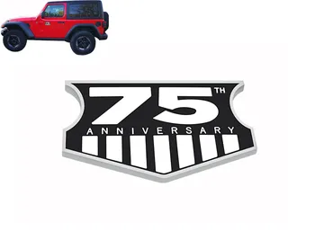 

Chrome Black 75th Anniversary for Wrangler Grand Cherokee Fender Door Emblem Decal Badge Sticker