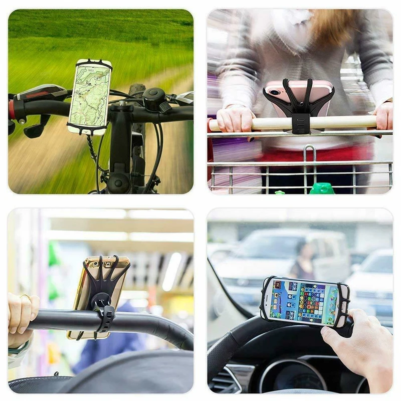 Motorcycle Bicycle Mobile Phone Holder Silicone Bike Handlebar Stand Mount Bracket Bike Mount Phone Holder For iPhone GPS Device