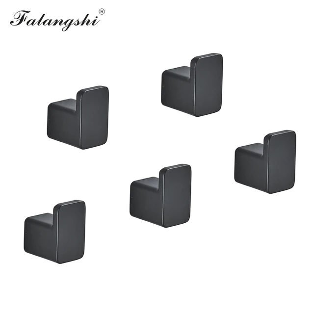 สีดำ Robe Hooks ผ้าเช็ดตัวห้องน้ำ Hook ประตูเสื้อผ้า Coat แขวน Rustproof ตกแต่งห้องน้ำอุปกรณ์เสริม WB8115 1