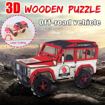 

3D DIY Wooden Toys Off-road Vehicle Motorcycle Puzzle Game Children hobby Model Building Educational Wood Toy Gift for Children