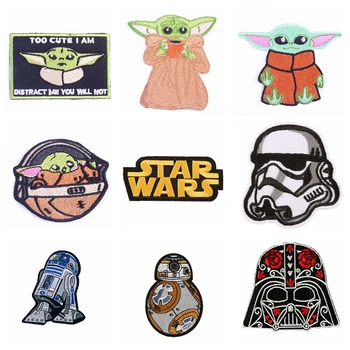 

DIY Baby Yoda Patch Letter Embroidered Patches For Clothing Sew/Iron on Patches On Clothes Star Wars Patch Badges Stickers