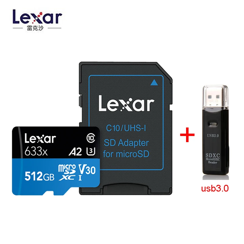 Lexar 633X новый оригинальный 95 МБ/с. Micro sd карты 512 ГБ 1 ТБ 128g 256 устройство чтения карт