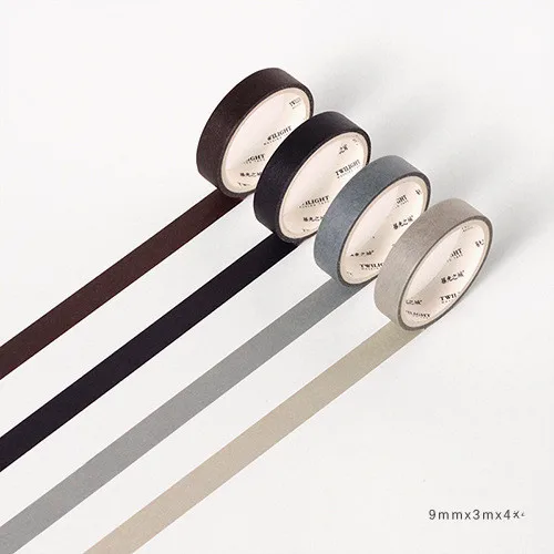 4 шт./кор. 0,9 см* 3 м пенал простой сплошной Цвет лента Washi для художественного оформления ногтей, ручная работа Скрапбукинг планировщик изоляционная лента клейкая лента Этикетка Стикеры