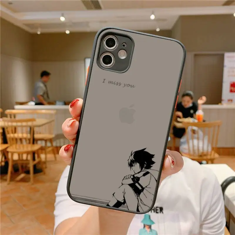 Anime Seraph of the end Yuichiro Hyakuya Phone Case for iPhone X XR XS 7 8 Plus 11 12 pro MAX Translucent Matte Shockproof shell