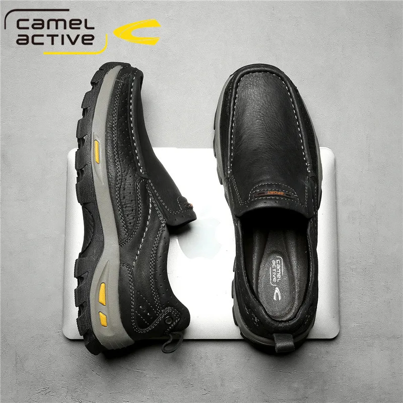 Active-zapatos informales de cuero para hombre, calzado con cordones, transpirables, suaves, planos, informales, de talla grande, para otoño - AliExpress Calzado