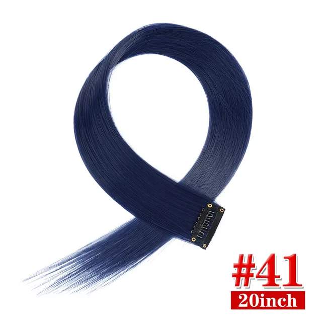 Clip in Hair Extensions Highlights Straight Long Hairpiece Hair Accessories for Girls Women Kids Doll Hair Pieces Wigs Pieces 41