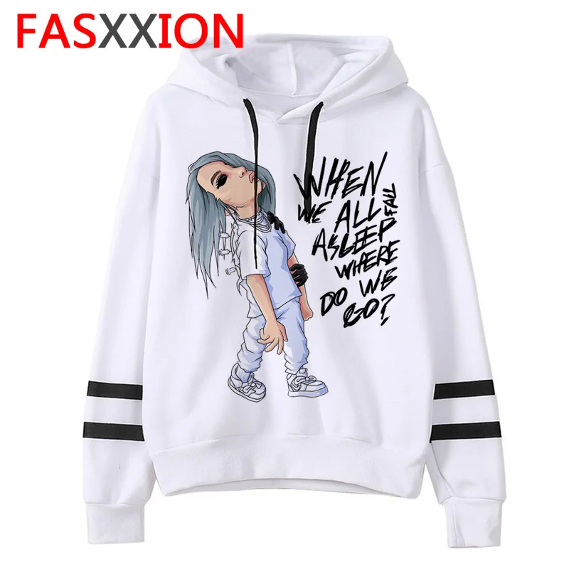 Billie Eilish толстовки для мужчин/женщин забавные хип хоп Мода kawaii Толстовка Графический harajuku 90s Tumblr с капюшоном уличная Мужская