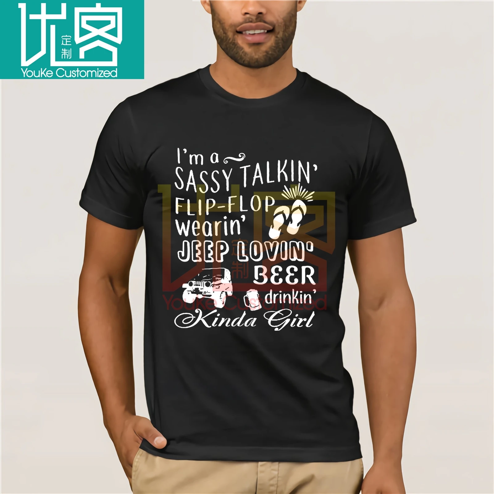Im A Sassy Talkin Flip Flop Wearin Jeep LovinT рубашка | Мужская одежда