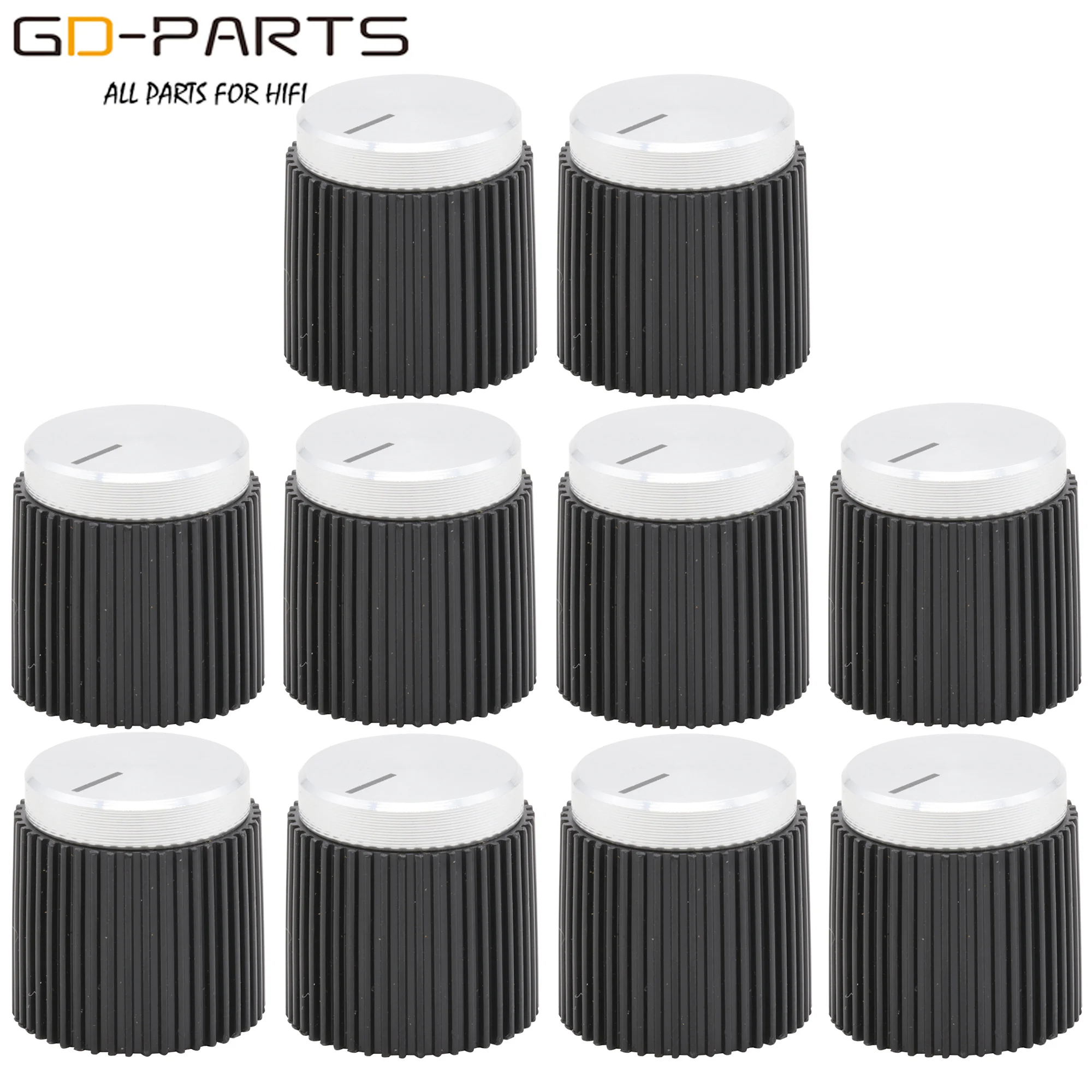 conjunto de plástico botão do ponteiro para guitarra baixo amp efeito pedal overdrive gabinete mixer latão inserção pçs