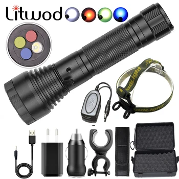 

4 Colors LED Flashlight High Quality Usb Rechargeable Torch 18650 Battery Aluminum Alloy Lantern for Fishing Hunting Light