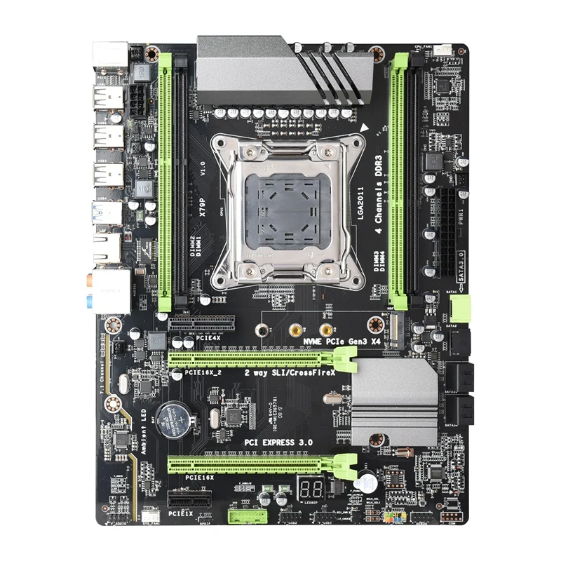  X79P Motherboard LGA2011 ATX USB3.0 Sata3 Pci-E NVME M.2 Ssd Unterstützung REG ECC Speicher Und Xeo