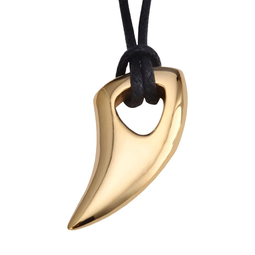 Accessories Valentines Day Jewelry Stainless Steel Men Necklace Wolf Teeth Shaped Fashion Gift Decoration Casual Classic Pendant