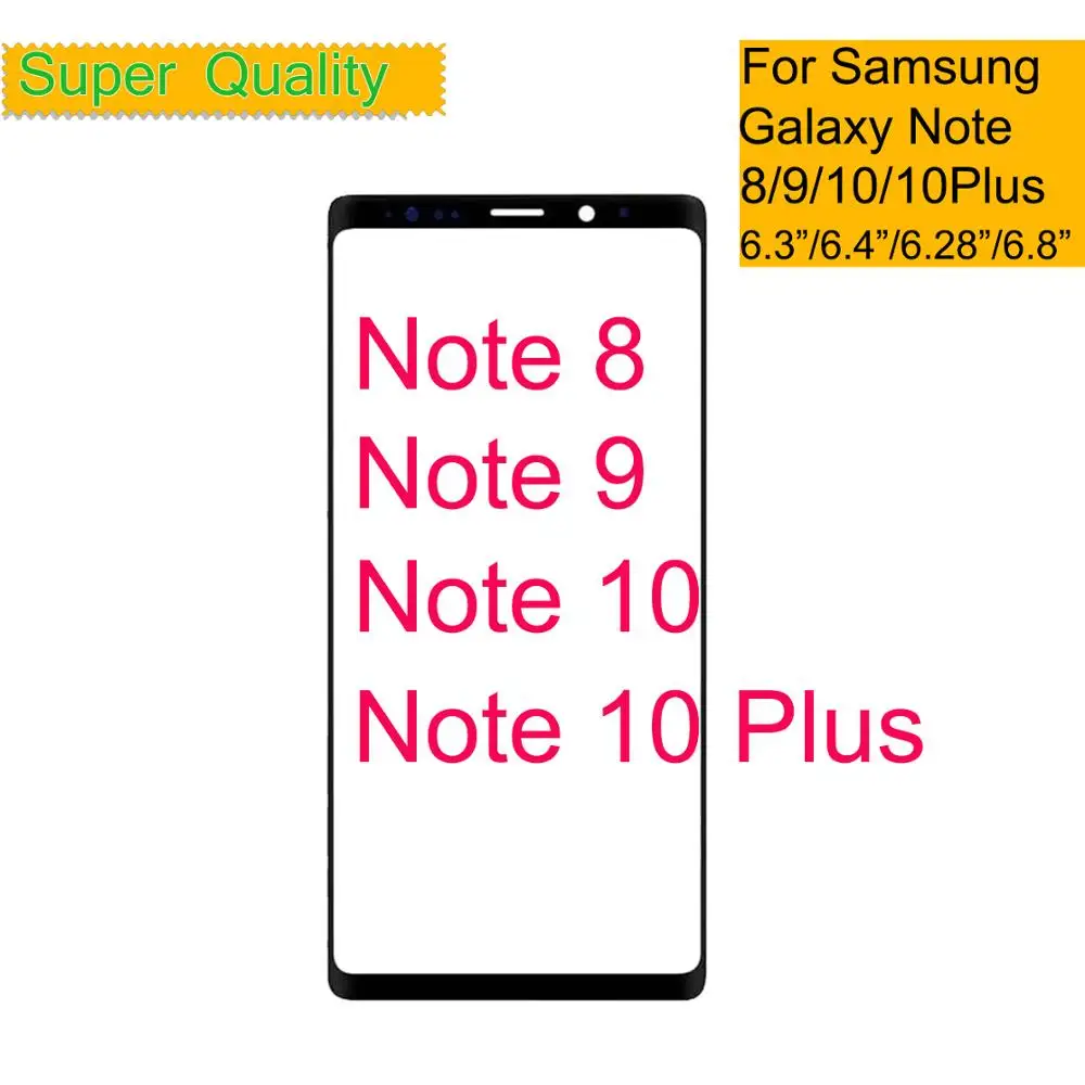 Note 8 Note 9 передняя внешняя стеклянная крышка объектива для samsung Galaxy Note 10 Plus lcd стеклянная Сенсорная панель экрана для замены