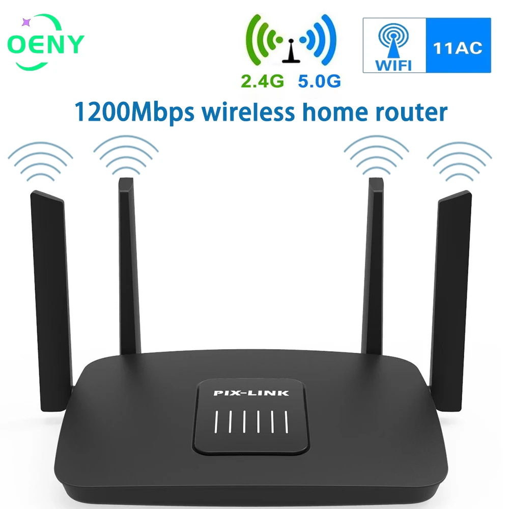 

Ethernet router with 4 * 6dBi antenna Gigabit dual frequency 1200Mbps wireless router AC high speed dual frequency WiFi router