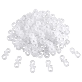 

200 Gutter Hook Hangers S Clips Weatherproof Plastic Clips for Outdoor Rope Lights on Christmas Holidays