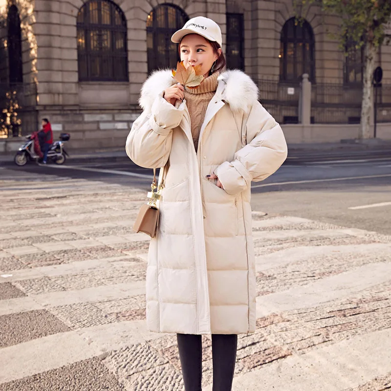 

Mid-length Cotton Overcoat Women's 2018 Winter Korean-style Loose-Fit Slimming Dongdaemun over-the-Knee down Jacket Cotton-padde