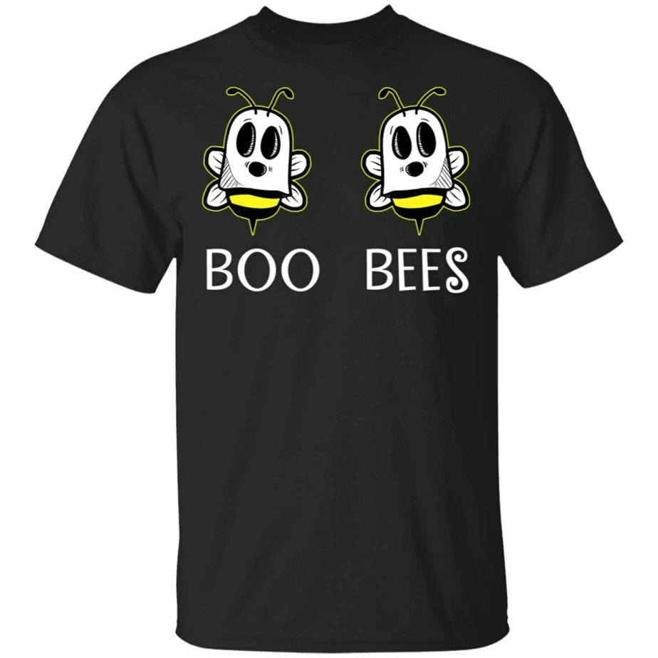 Boo Bees пары Хэллоуин Костюм смешной черный темно-синий Футболка Classic Классический