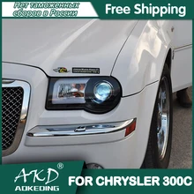 Dla samochodów Chrysler 300C reflektory 2005-2010 300 C DRL światła do jazdy dziennej LED Bi Xenon żarówki samochodowe światła przeciwmgielne akcesoria lampa czołowa