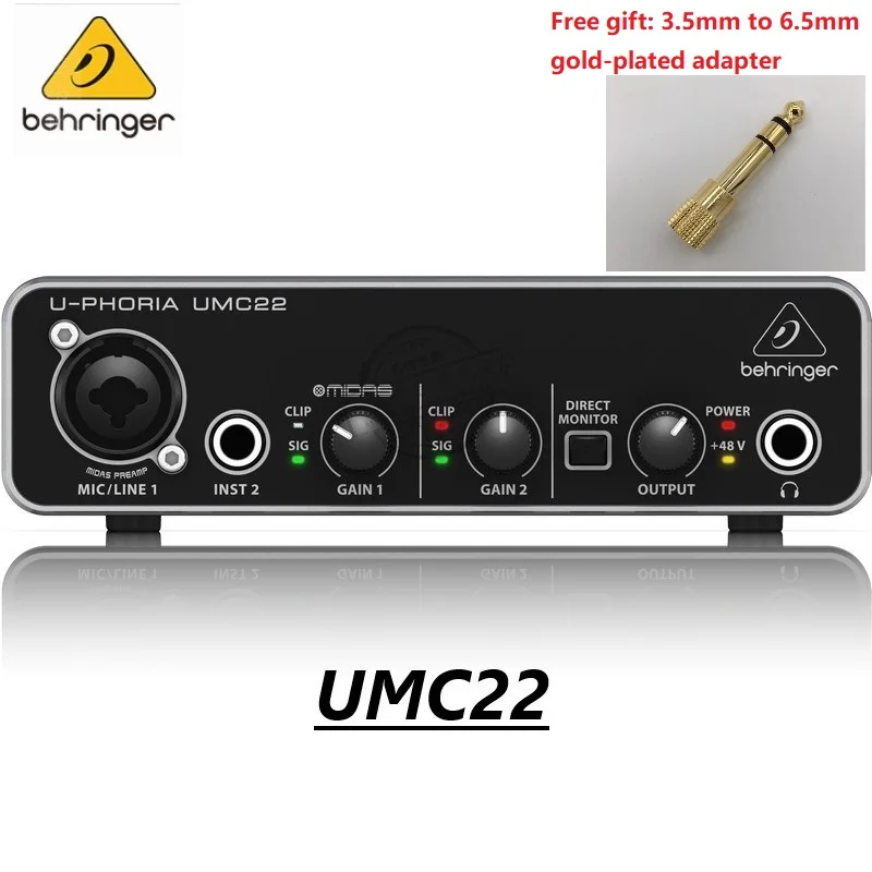 Behringer umc22 e focusrite scarlett solo 3rd geração microfone amplificador placa de som interface áudio gravação placa de som