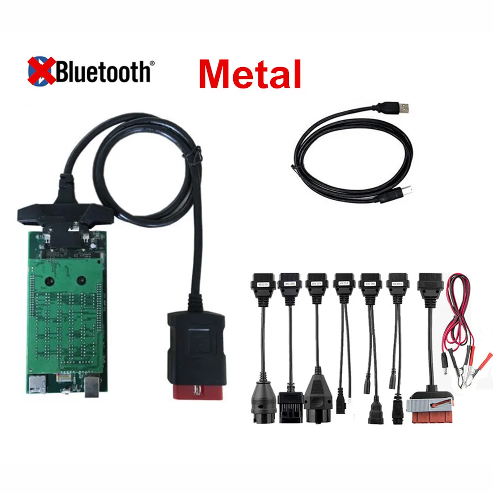 No BT with Cable VCI с Bluetooth для delphis VD DS150E CDP VD TCS CDP PRO. R0 keygen OBD автомобили Грузовики OBDII диагностический+ 8 шт. Автомобильный Кабель - Цвет: No BT with Cable
