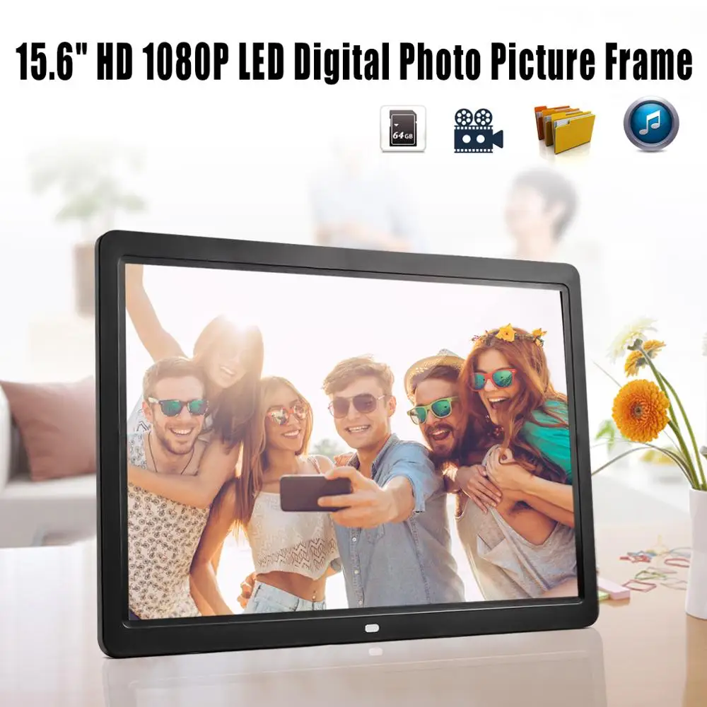 15.6Inch Photo Frame 17 inch HD Digital Photo Frame Gallery Advertising Machine with Remote Control 1440*900 LED Screen Electronic Picture Album - Цвет: 15.6Inch Photo Frame