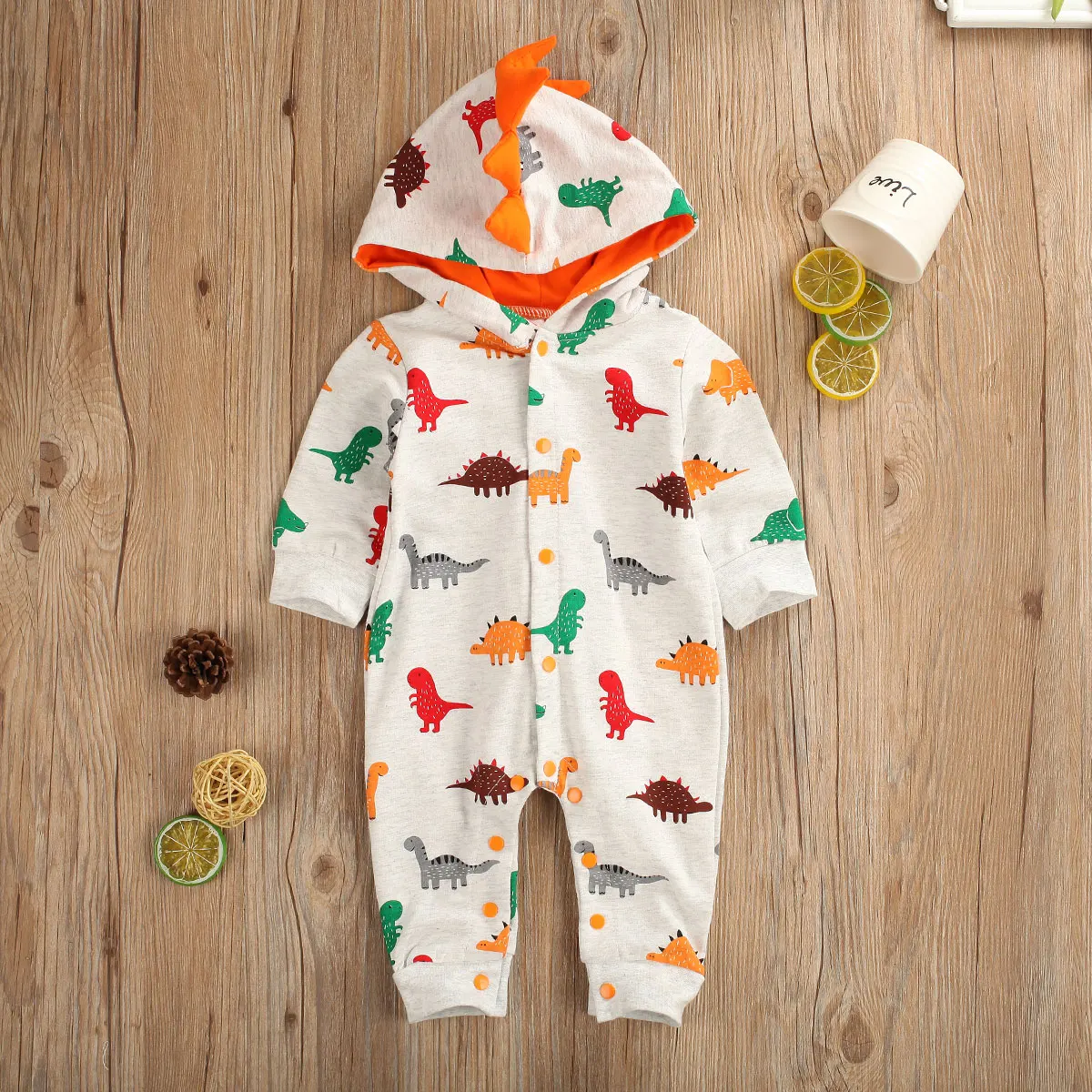 pudcoco Newborn Infant Baby boy romper Hooded 3D dinosaur costume baby Cotton christmas new years gift animal jumpsuits Kids