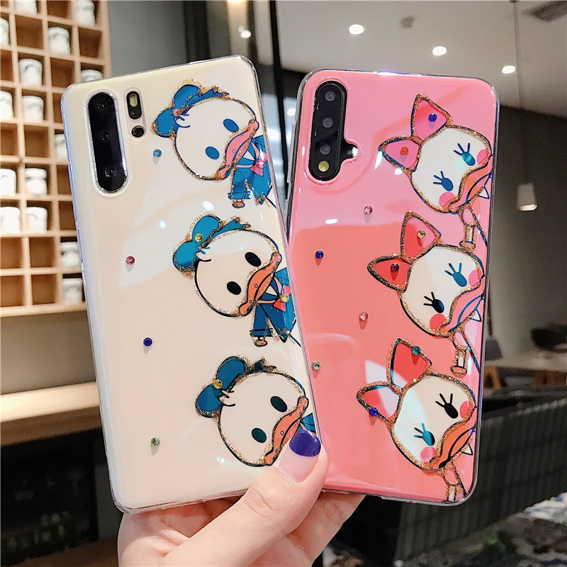 Диаманта Bling Дейзи Дональд Дак чехол для телефона huawei P20 P30 Pro мягкий с героями