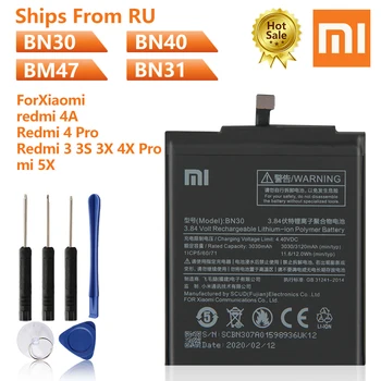 

Original Phone Battery BN30 For Xiaomi redmi 4A mi4 Pro Prime 3G RAM 32G ROM Redmi3 3S 3X 4X Pro mi5X note 5A A1 mi Y1 Lite S2